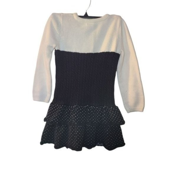 Gymboree Joyful Holiday Fair Isle Sweater Dress Black White Size 6 Years Girls C - Picture 5 of 7